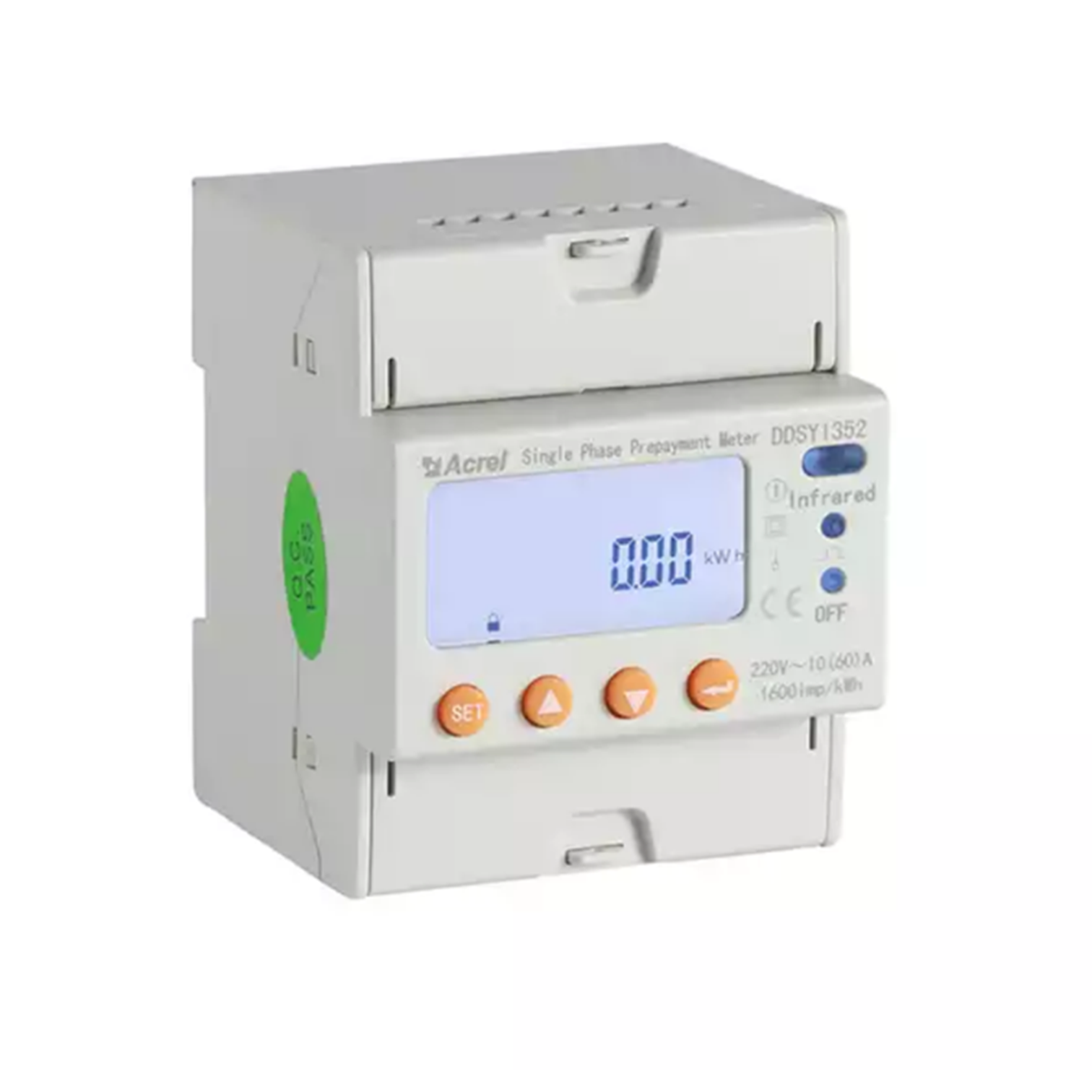 Trådlös AC enfas förbetald mätare för faktureringssystem